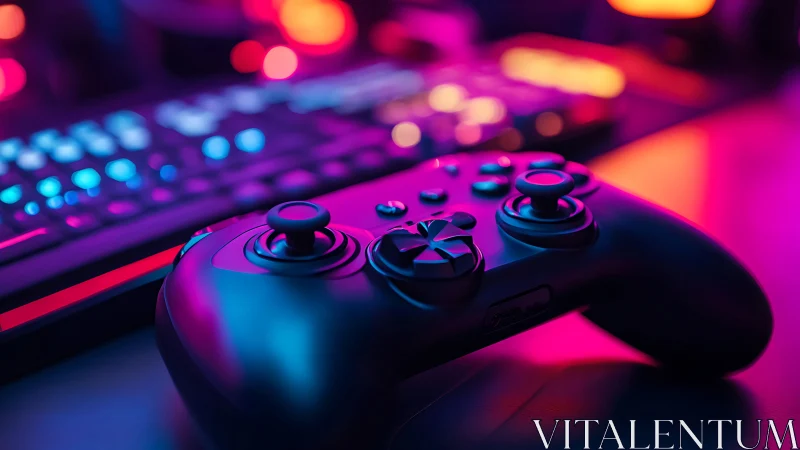 Neon Gamepad Dreams: Electric Controller Symphony.