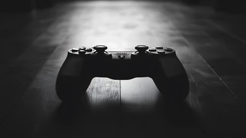 PlayStation DualShock Controller: Monochromatic High-Contrast Studio Photography.