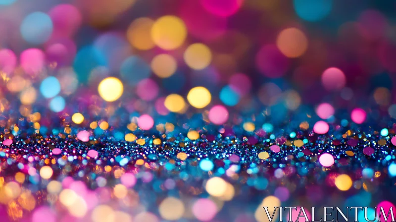 Vivid Abstract Bokeh Lights and Glitter in Vibrant Colors.