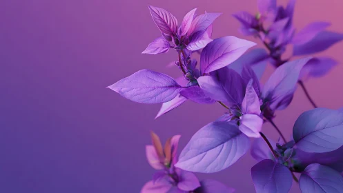 Purple Bloom Branches Dance Against Luminous Twilight Gradients