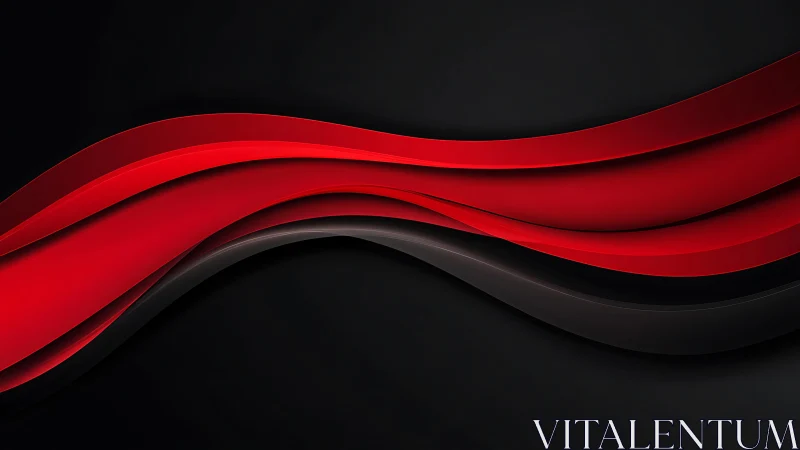 Red and Black Abstract Wavy Lines Digital Art Background.
