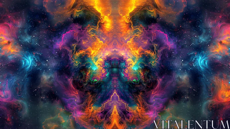 Radiant cosmic nebula swirling with colorful starry wonder.