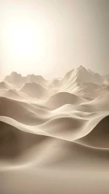 Minimalist digital dunes under diffused high-key light.