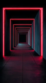 Neon corridors loop forward while the darkness quietly waits