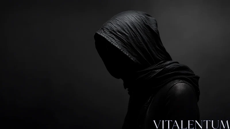 Mysterious hooded silhouette invites quiet, thoughtful curiosity