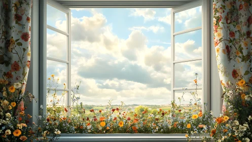 Panoramic Window Study: Compositional Layering and Atmospheric Perspective.