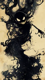 Shadow-like ink entity with distorted head and tendrils.