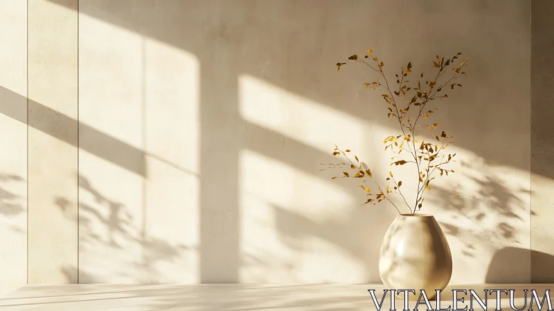 Sunlit branches lean quietly into soft minimalist echoes