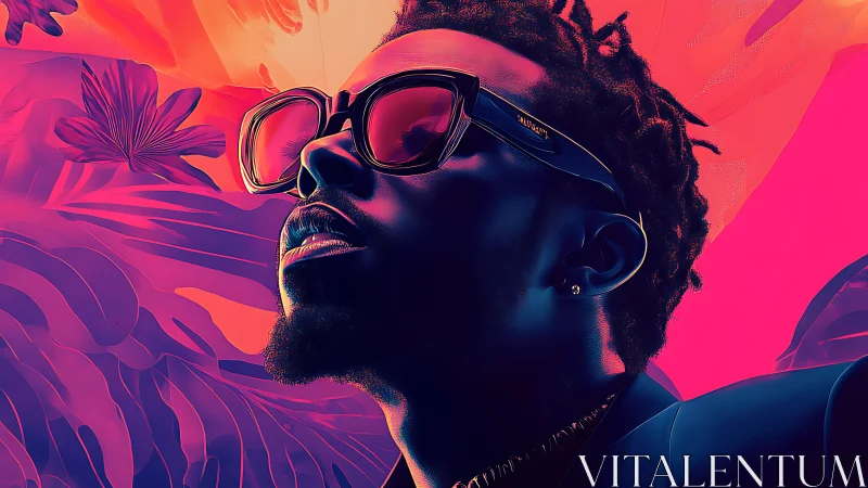 Neon jungle dreamer in electric sunset glow and gloss.