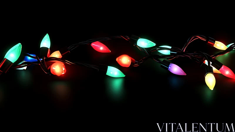 Midnight garland of glowing festive bulbs whispering color.