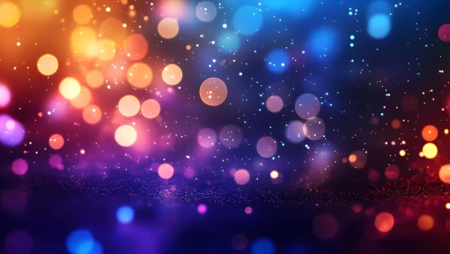Vibrant Abstract Bokeh Lights on a Colorful Gradient Background.