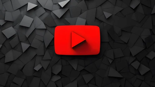Bold YouTube Logo on Modern Geometric Black Abstract Background.