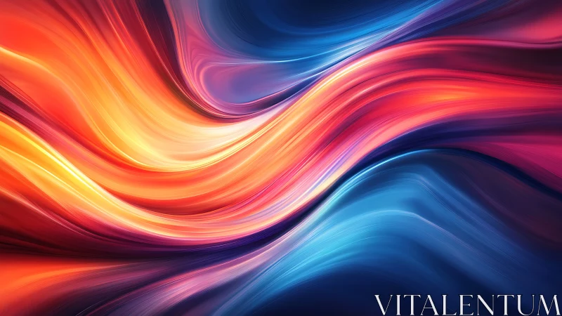 Luminous color waves flow in dynamic abstract motion