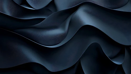 Midnight metallic folds with sculpted abstract wave geometry.