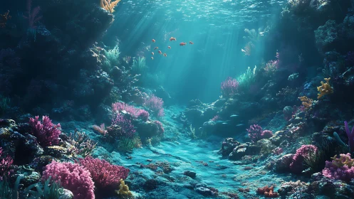 Sunlit coral canyon where radiant reefs cradle quiet tides.