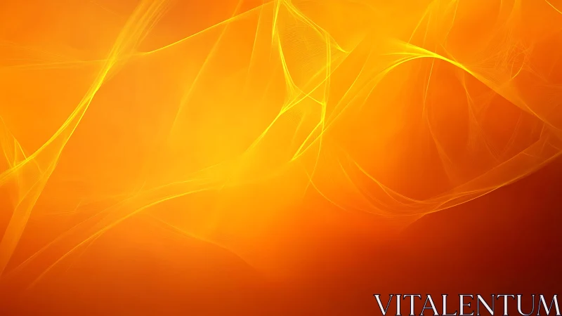 Abstract orange and yellow light waves digital background art.