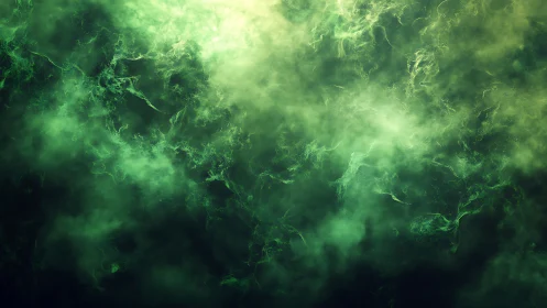 Green gaseous cloud texture with diffused luminous areas.