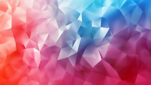 Prismatic low-poly clouds drift through melting dawn light