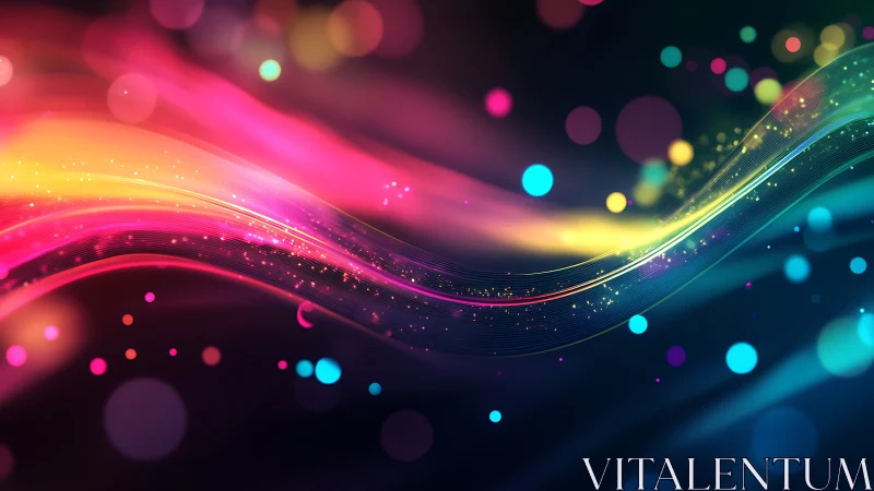 Colorful light waves drifting through a dreamy night sky.