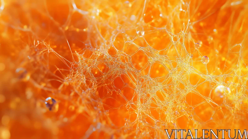 Golden web of light sparkling in a warm orange glow.