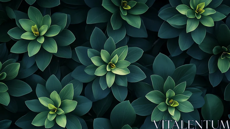 Lush green succulents unfold in a calm, soothing pattern