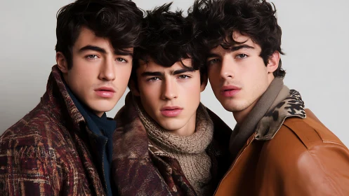 Cozy trio of friends shares stylish autumn warmth together