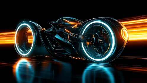 Neon night racer streaking through a glowing digital highway.