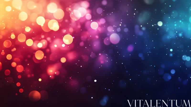 Vibrant abstract bokeh lights in gradient colors, digital art style.
