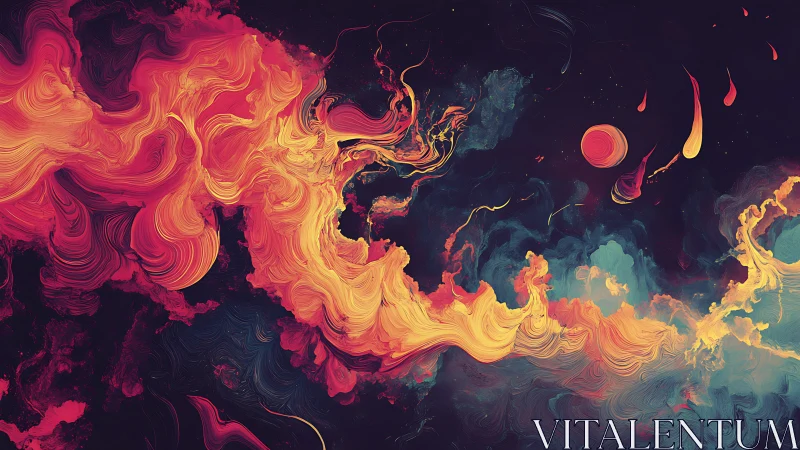 Celestial nebula currents in vibrant swirling gradients.