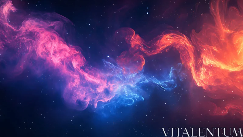 Chromatic nebular filaments in turbulent cosmic interface.