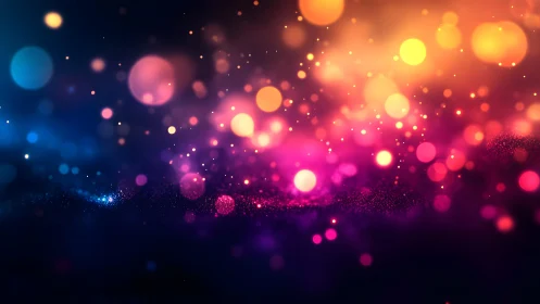 Vibrant abstract bokeh lights in a colorful digital art style.