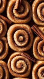 Cinnamon Spiral Rolls with Crystalline Sugar Coating and Spice Accents.