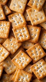 Square Saltine Crackers With Perforated Holes.