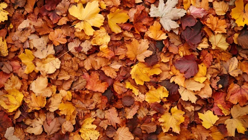 Golden autumn leaves creating a cozy seasonal blanket.