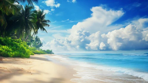 Where Palm Shadows Dance Between Ocean Dreams and Sky