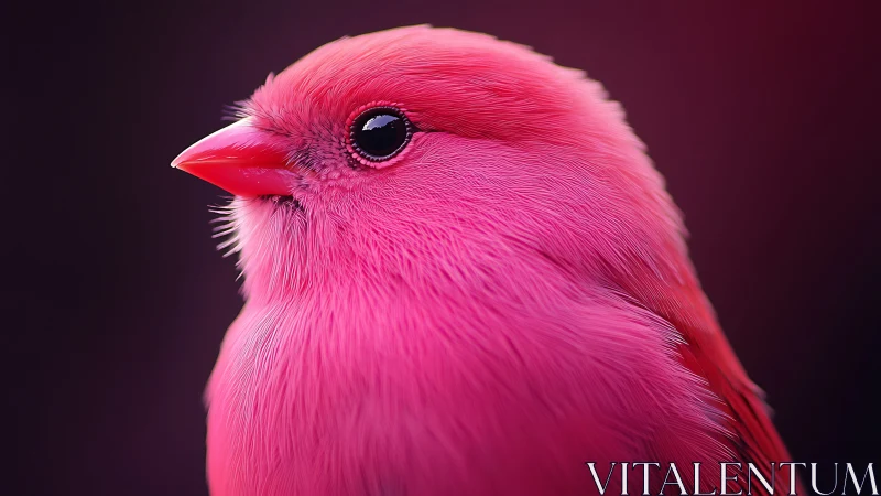 Close-up Portrait of a Pink Bird in Soft Artistic Lighting.
