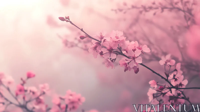Soft-Focus Cherry Blossoms: Ethereal Depth Composition.