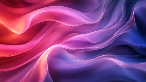 Gradient silk-wave surface with luminous magenta and cobalt folds