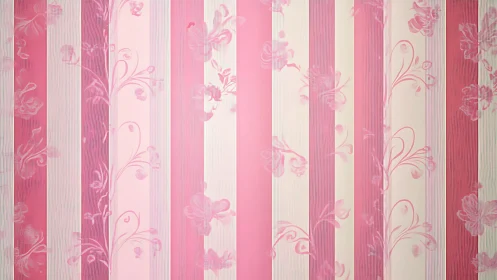 Pink vertical stripes with soft floral overlay texture.