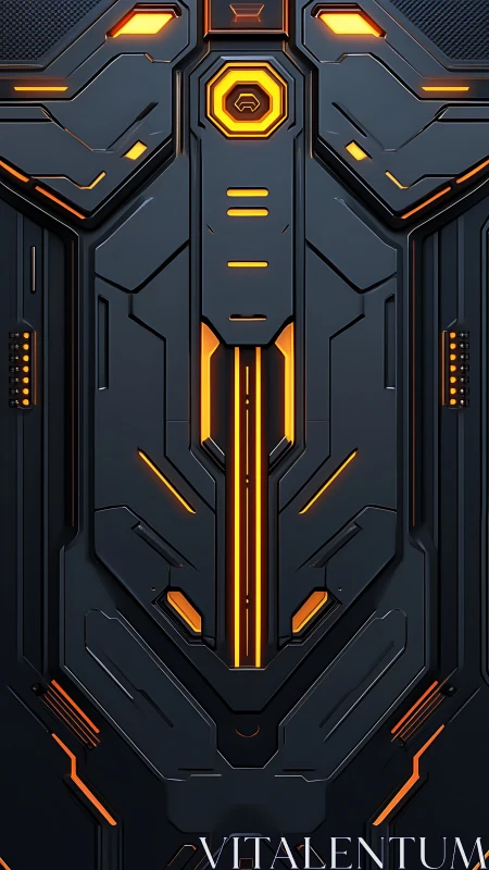 Glowing sci fi door panel welcomes you into a bright future