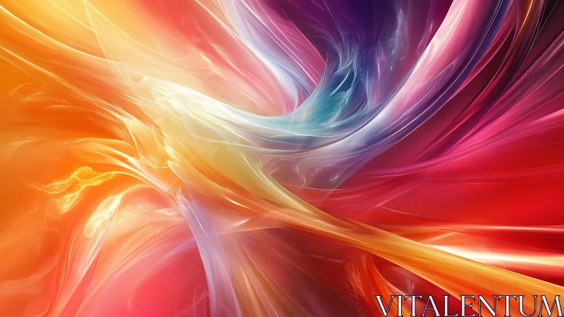 Abstract multicolor flowing light forms on gradient field.
