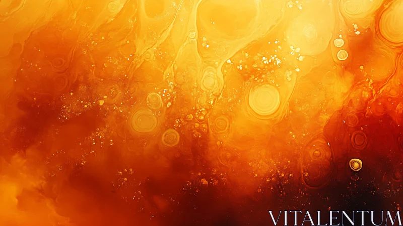 Luminous Golden Liquid Dreams in Fiery Motion