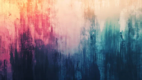 Abstract gradient painting with vibrant pink, blue, and yellow tones.