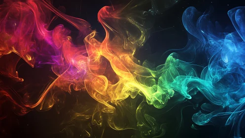 Spectral fluid dynamics of multicolor luminous smoke arcs