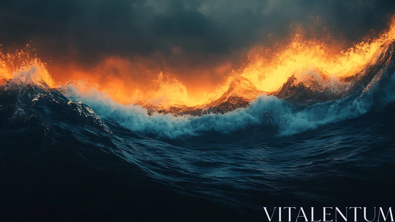 Tempest Collision: Where Ocean Fury Meets Celestial Inferno