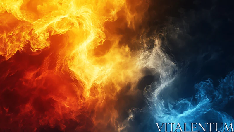 Fire and Ice Collision Against Black Void