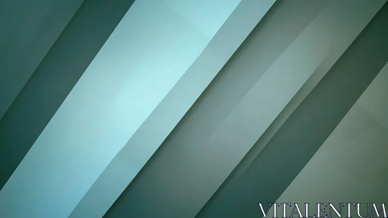 Diagonal teal panels create sleek geometric abstraction.