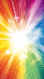 Sunburst rainbow rays spilling into a bright new day.