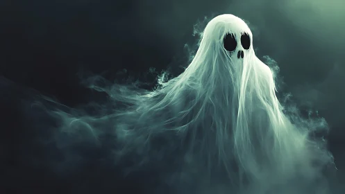 Moonlit smoke ghost drifts softly through a misty dream