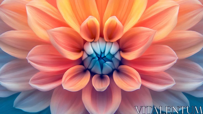 Gradient Dahlia with Radial Symmetry and Volumetric Depth